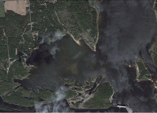 An aerial image of Pontiac Bay