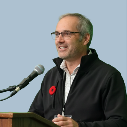 A man at a microphone