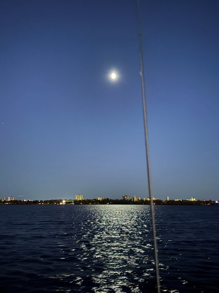 The moon reflecting in the Ottawa River
