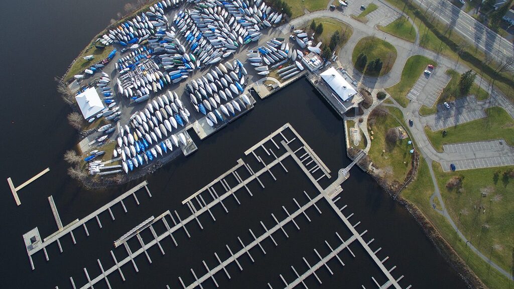 Aerial view of Harbour and Yard