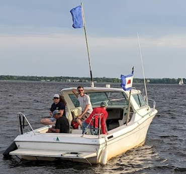 Race committee boat at Nepean Sailing Club
