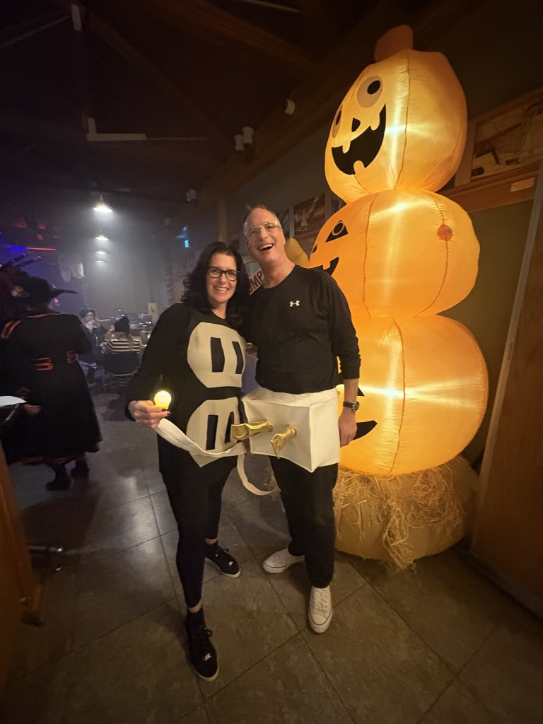 People dressed in Halloween costumes