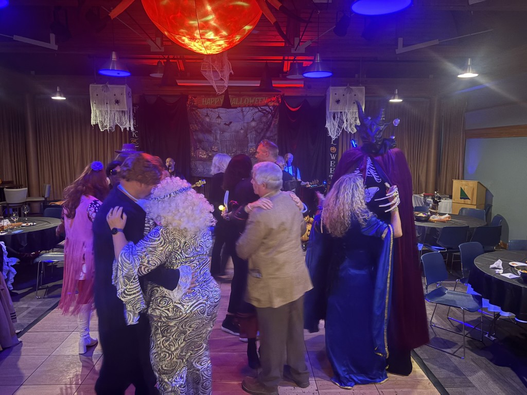 People dressed in Halloween costumes